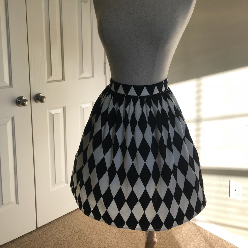 Black and White Skater Skirt